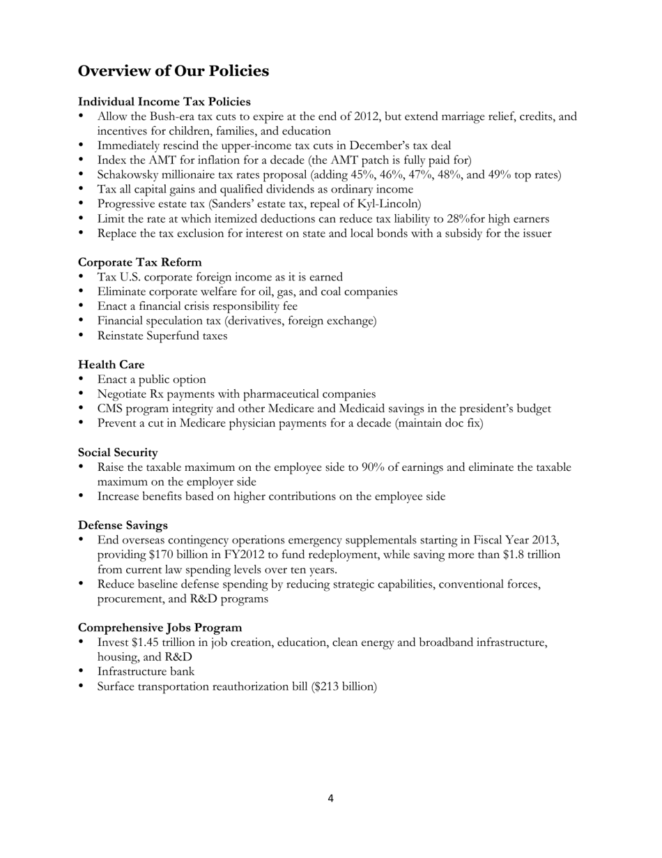 The Peoples Budget - Budget of the Congressional Progressive Caucus, Page 4
