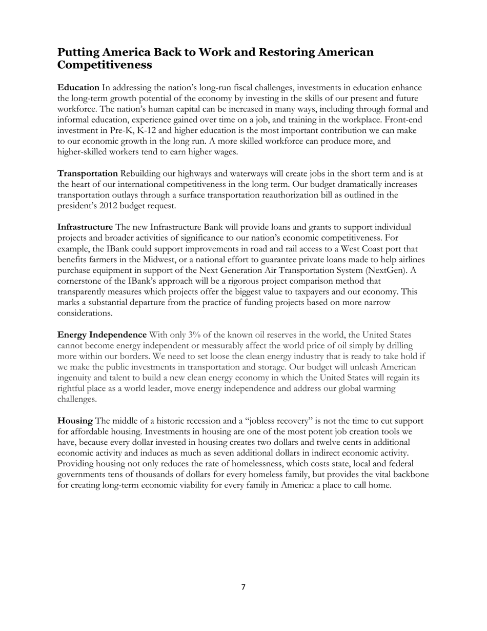 The Peoples Budget - Budget of the Congressional Progressive Caucus, Page 7