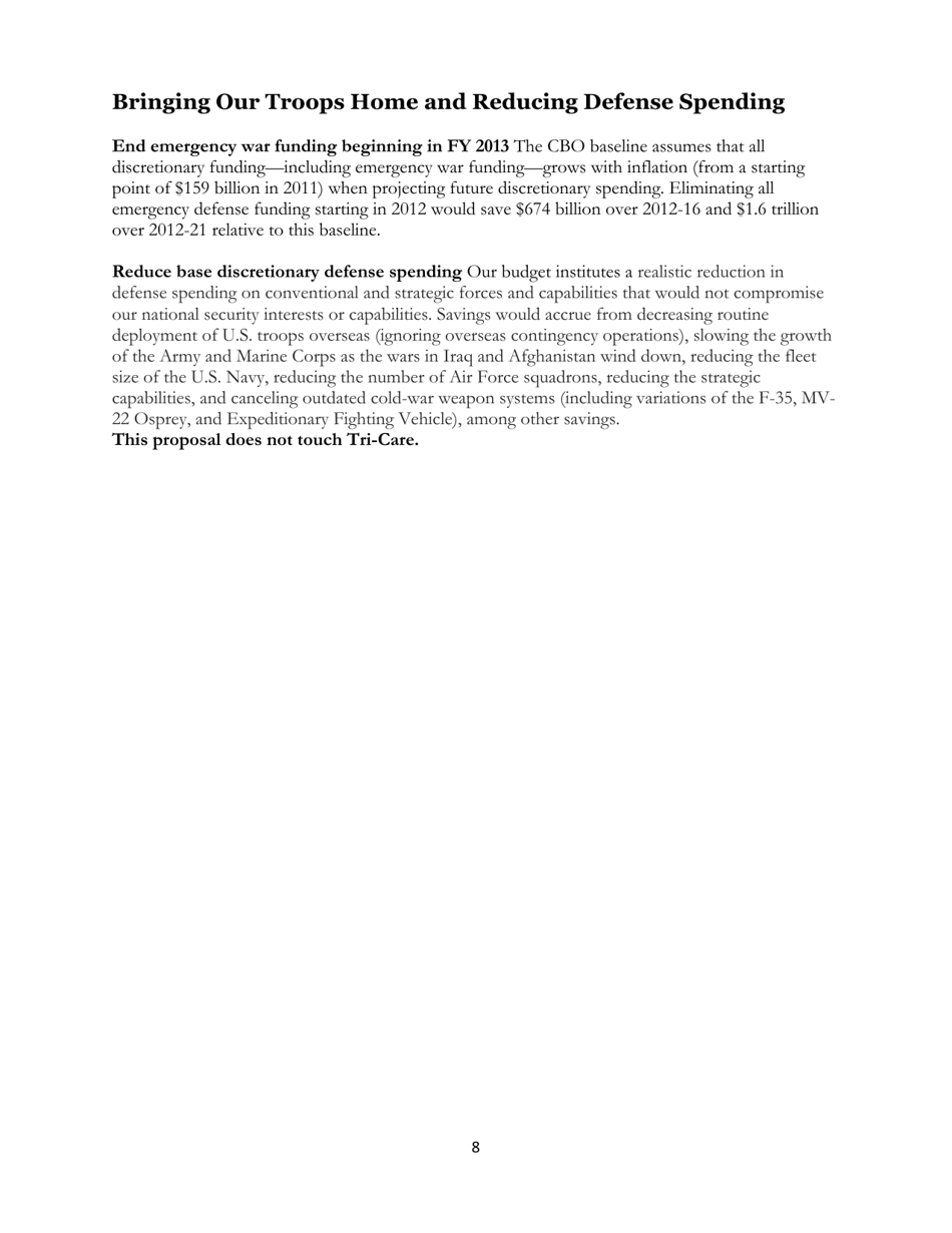 The Peoples Budget - Budget of the Congressional Progressive Caucus, Page 8