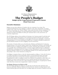 Document preview: The People's Budget - Budget of the Congressional Progressive Caucus, 2012