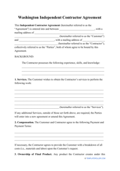 Independent Contractor Agreement Template - Washington