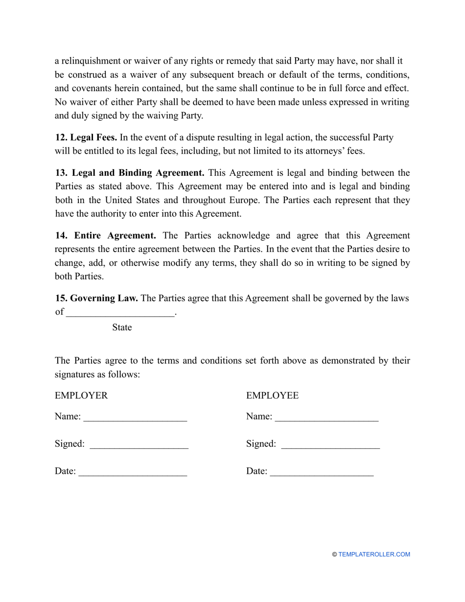Non-compete Agreement Template - Arizona, Page 3