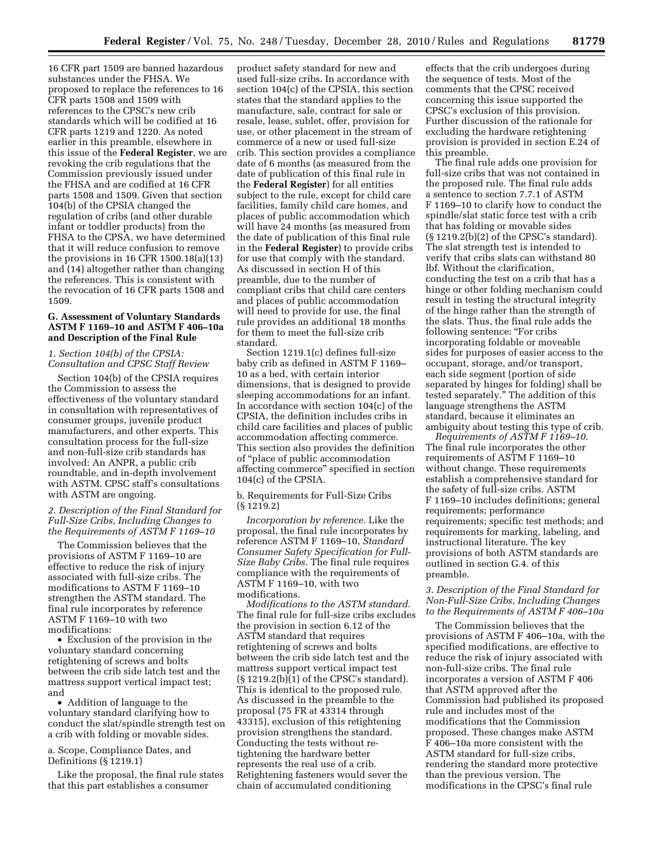 Federal Register Rules and Regulations Part Iii Safety Standards for