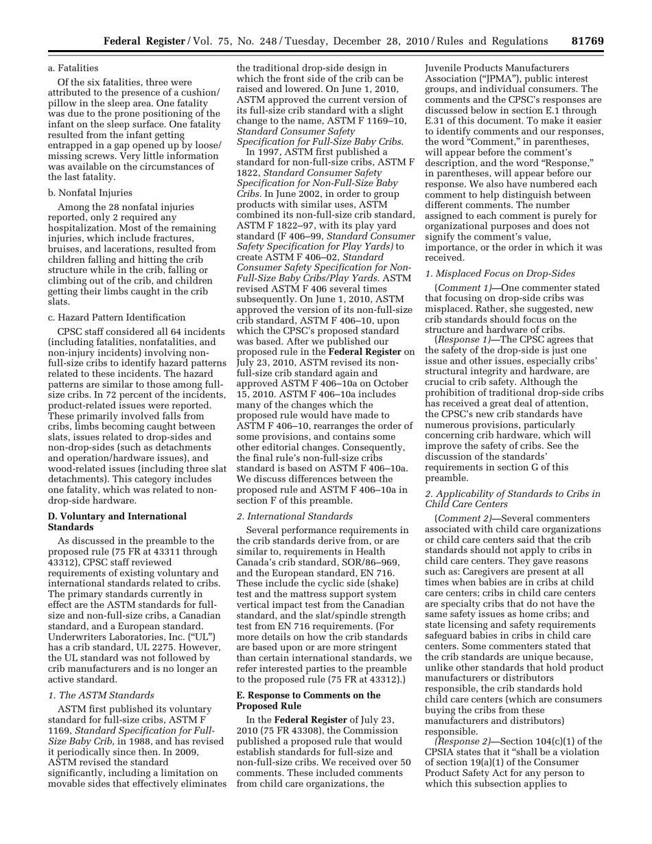 Federal Register Rules and Regulations Part Iii Safety Standards for