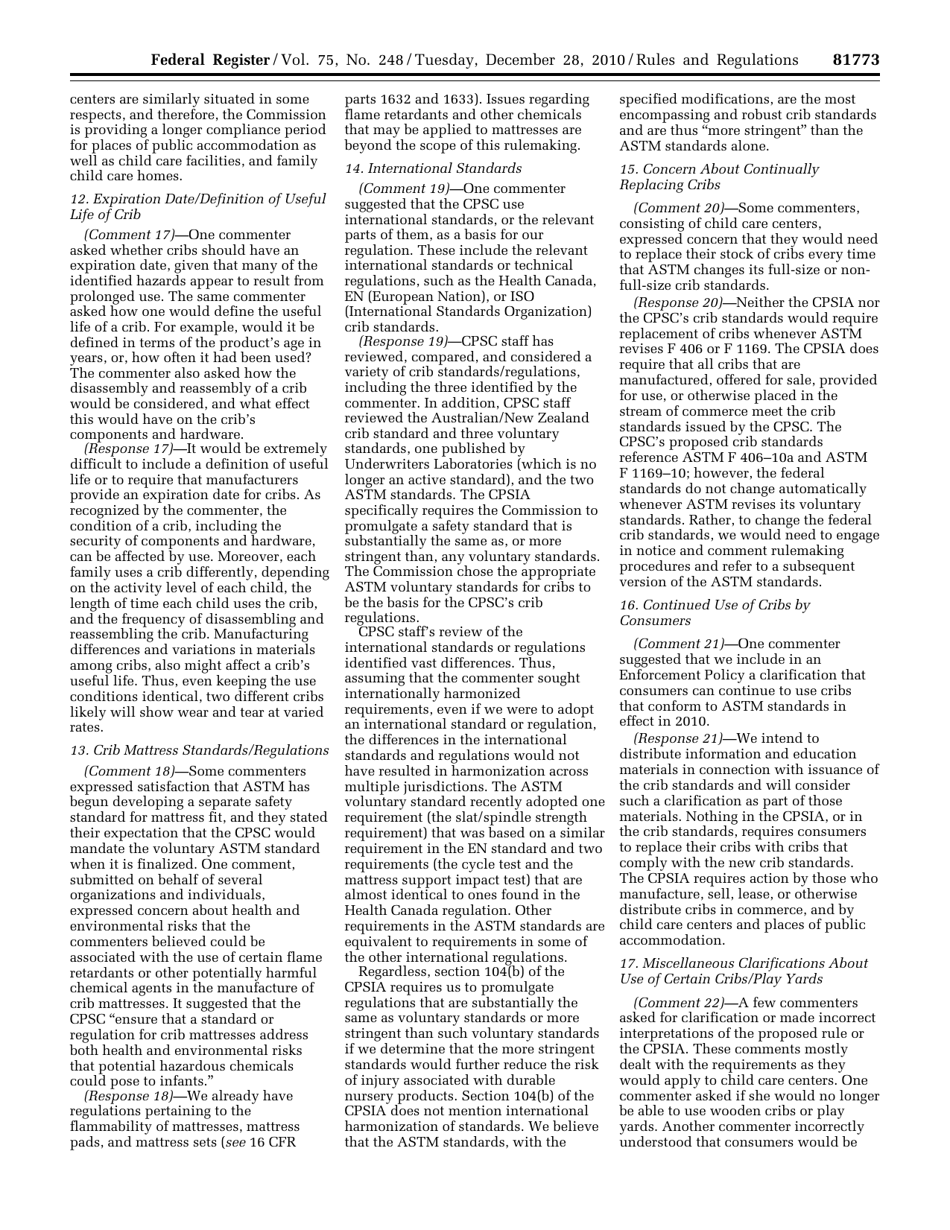 Federal Register - Rules and Regulations Part Iii: Safety Standards for Full-Size Baby Cribs and Non-full-Size Baby Cribs; Final Rule, Page 9