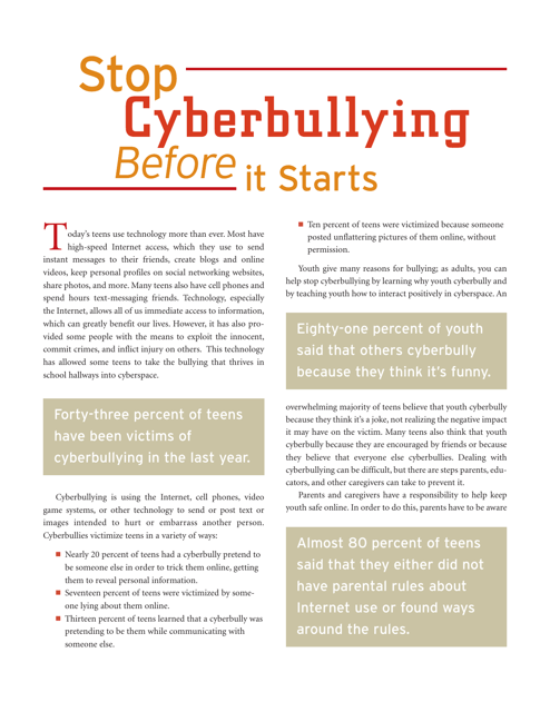 Stop Cyberbullying Before It Starts