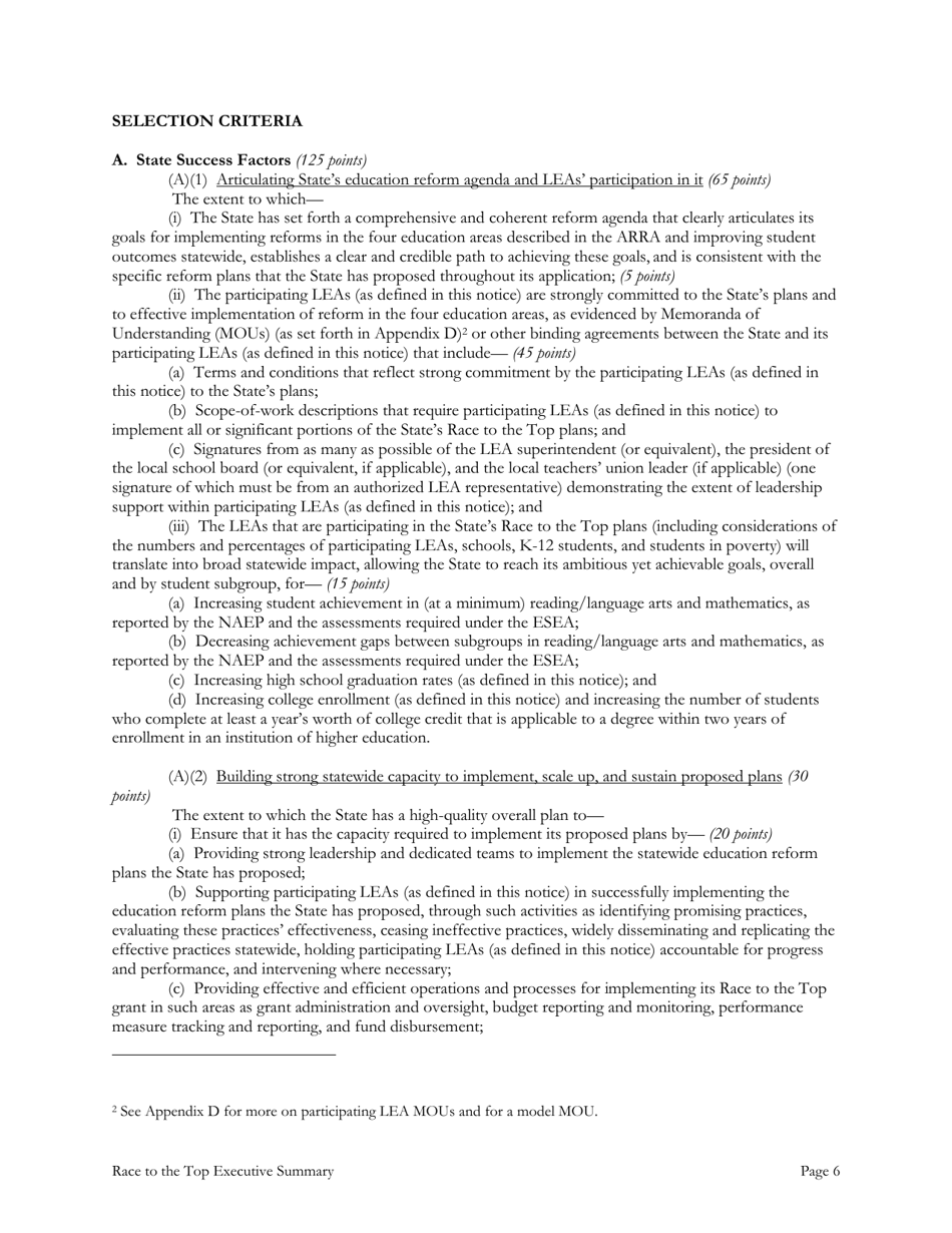 Race to the Top: Executive Summary, Page 6