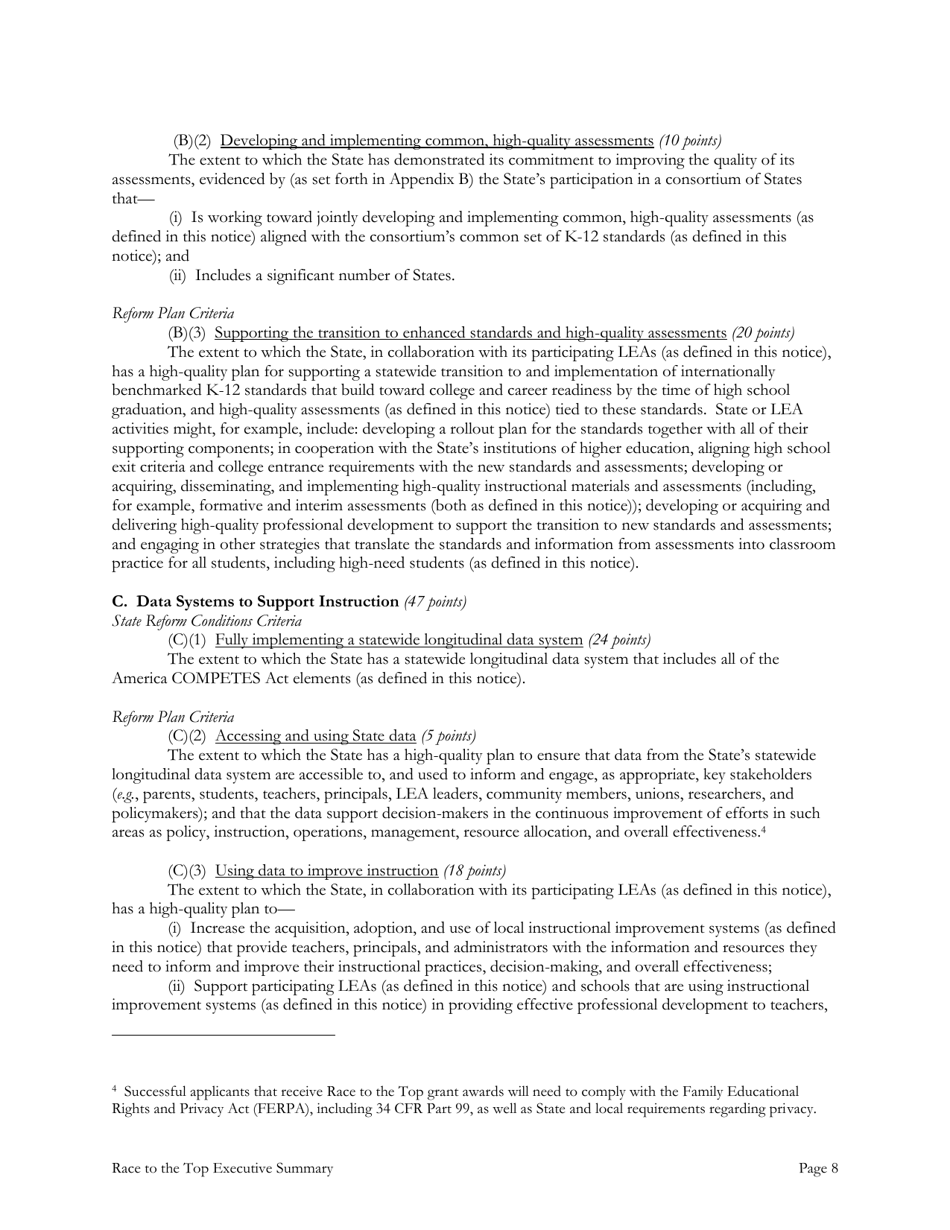 Race to the Top: Executive Summary, Page 8