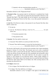 Promissory Note Template - Arizona, Page 2