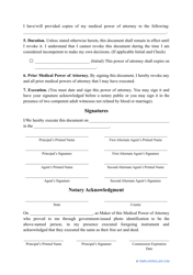 Medical Power of Attorney Form - Alabama, Page 3