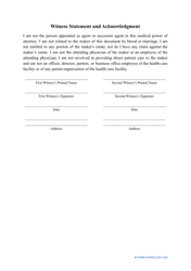 Medical Power of Attorney Form - Connecticut, Page 4