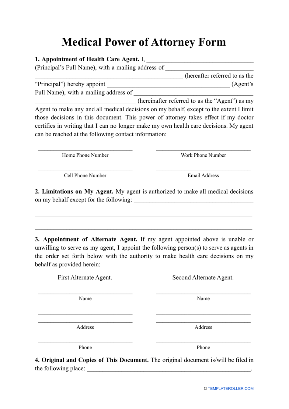 Texas Medical Power of Attorney Form - Fill Out, Sign Online and ...