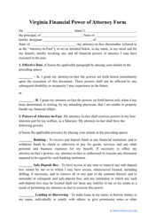 Document preview: Financial Power of Attorney Form - Virginia