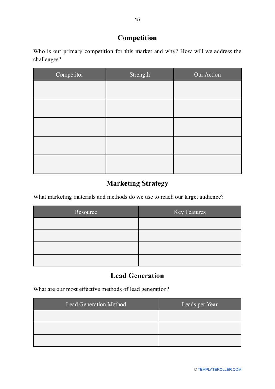 Real Estate Business Plan Template, Page 15