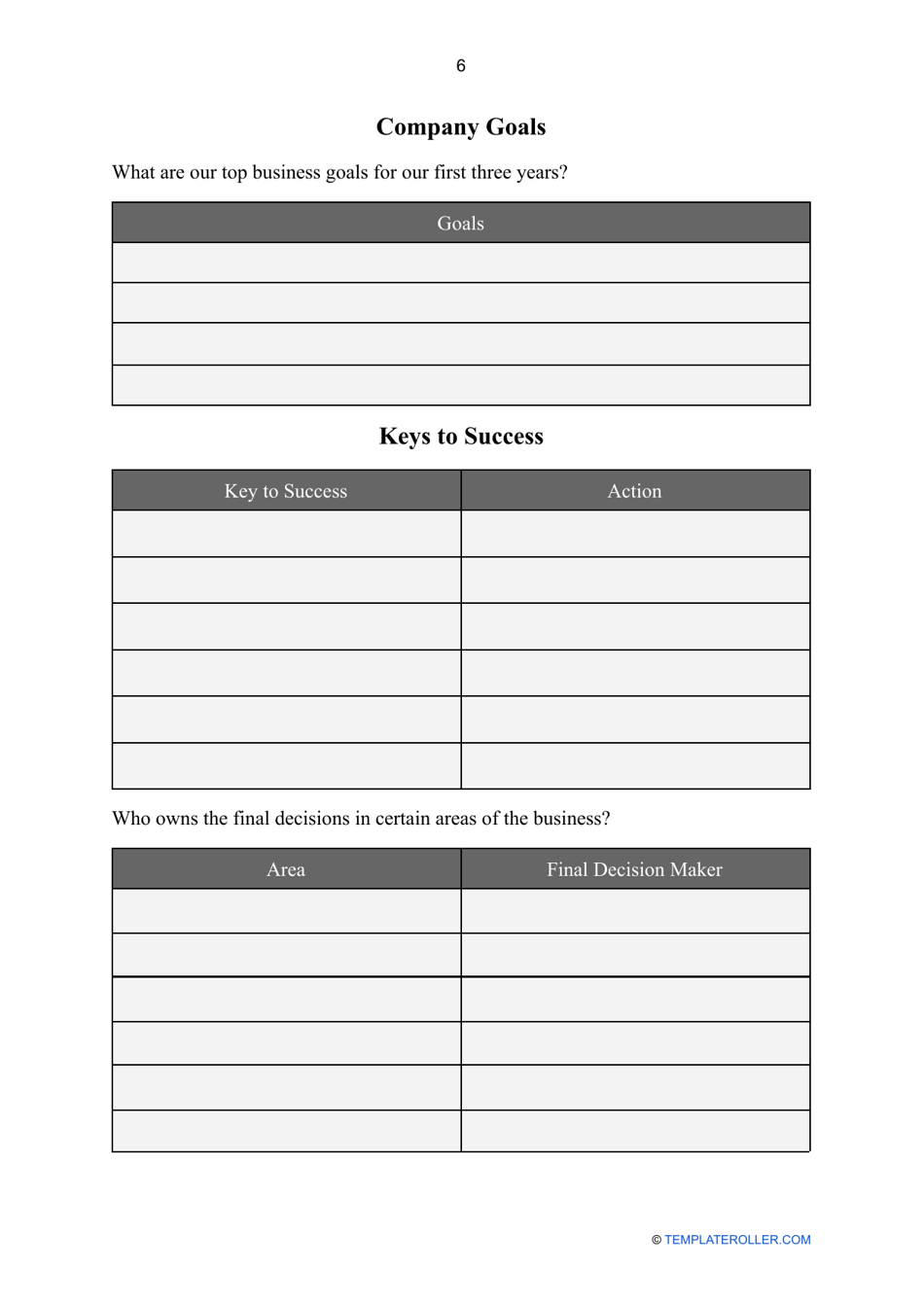 Real Estate Business Plan Template, Page 6