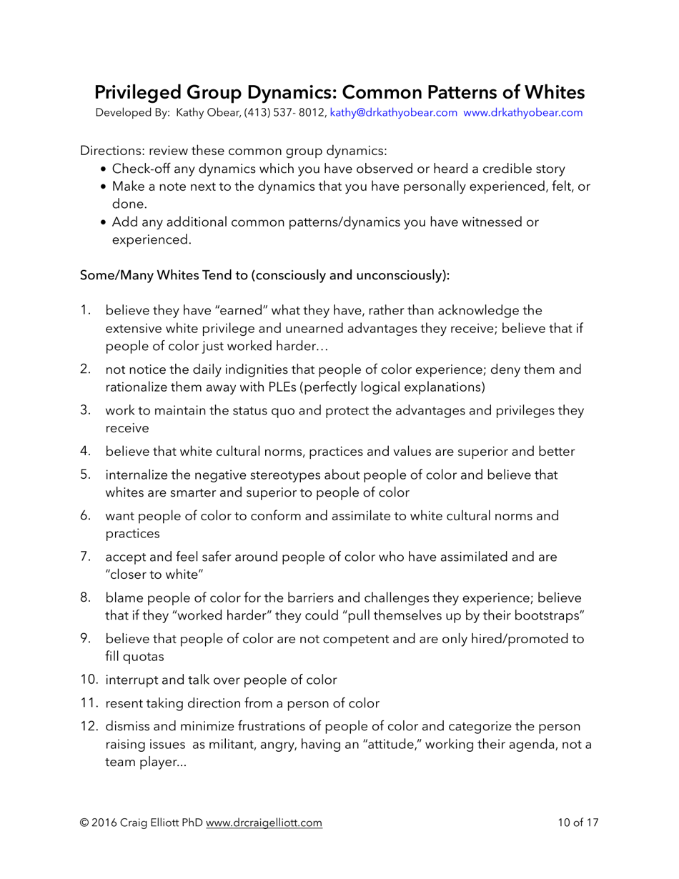 Tips for Creating Effective White Caucus Groups - Craig Elliott, Page 10