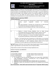 Document preview: Nursing Officer Recruitment Common Eligibility Test (Norcet) 2020 - All India Institute of Medical Sciences - Delhi, India