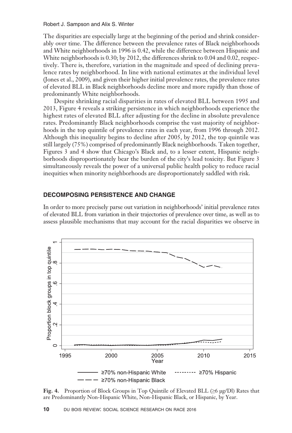 The Racial Ecology of Lead Poisoning: Toxic Inequality in Chicago Neighborhoods, 1995-2013 - Robert J. Sampson, Alix S. Winter, Page 10