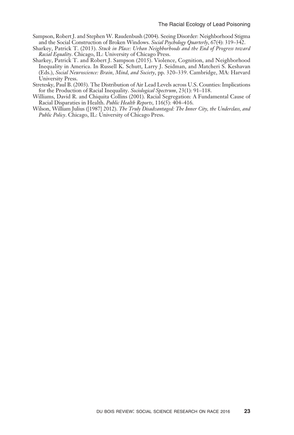 The Racial Ecology of Lead Poisoning: Toxic Inequality in Chicago Neighborhoods, 1995-2013 - Robert J. Sampson, Alix S. Winter, Page 23