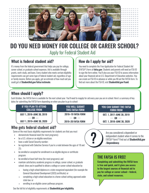 Do You Need Money for College or Career School? - Apply for Federal Student Aid Download Pdf