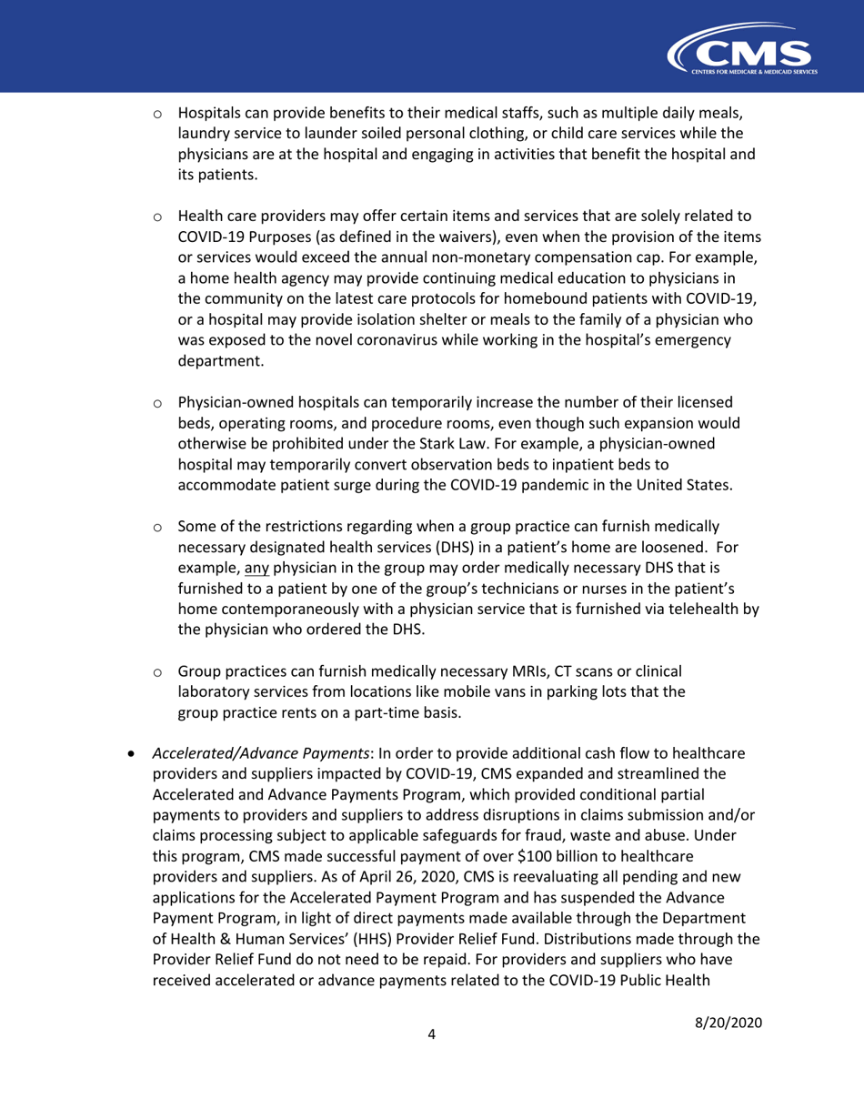 Laboratories: Cms Flexibilities to Fight Covid-19, Page 4