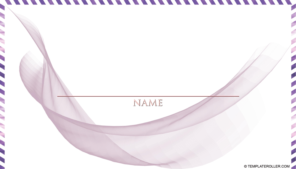 Place Card Template - Violet