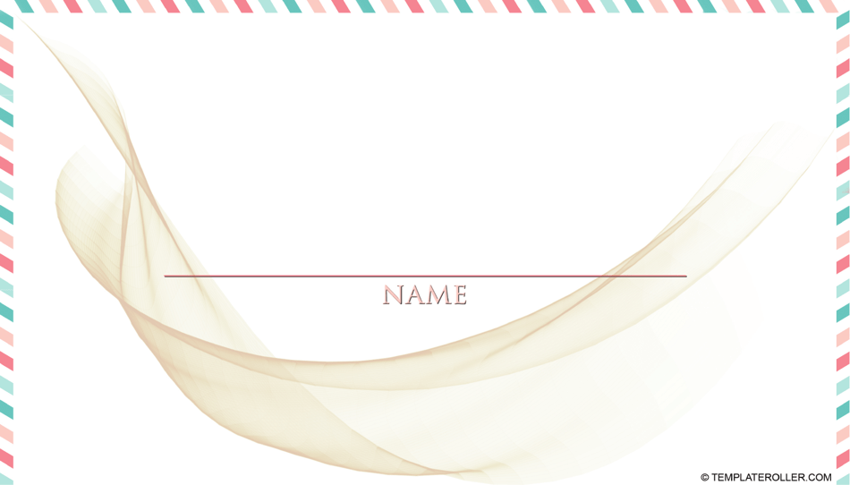 Beige Place Card Template - Customizable Design for Elegant Events