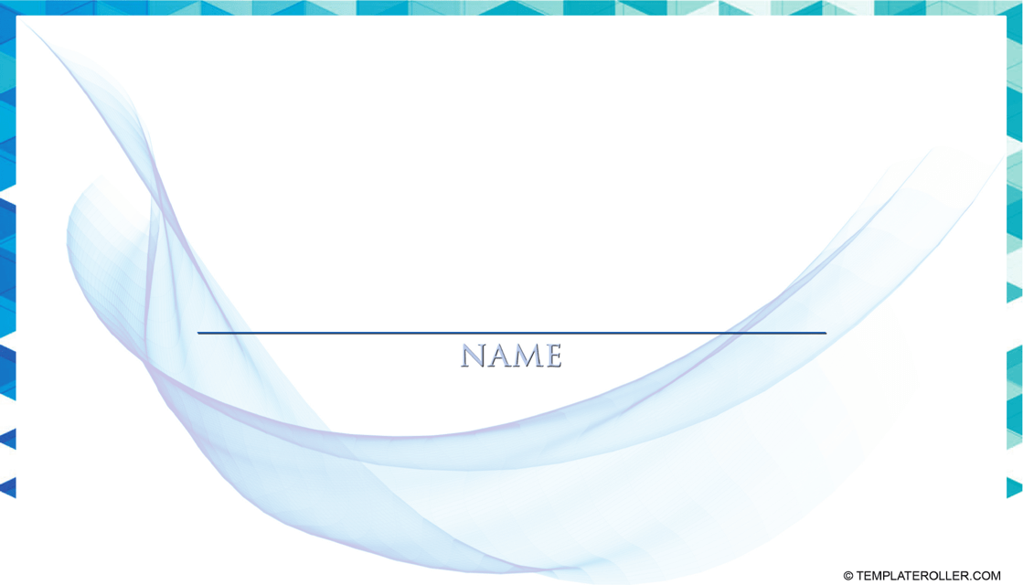 Place Card Template - Blue