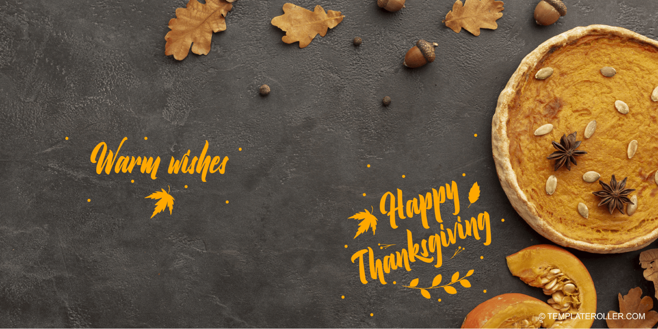 Thanksgiving Card Template with Pie Image