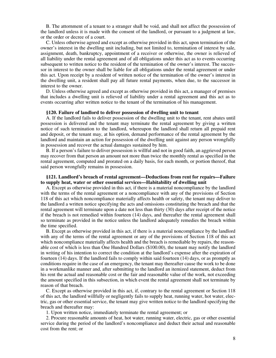 Non-residential / Residential Landlord and Tenant Acts - Oklahoma, Page 10