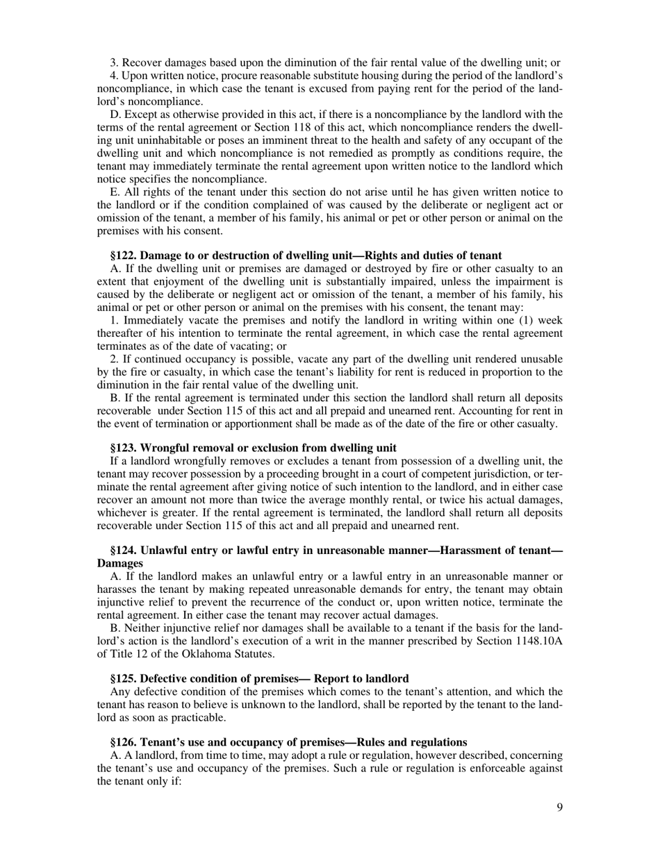 Non-residential / Residential Landlord and Tenant Acts - Oklahoma, Page 11