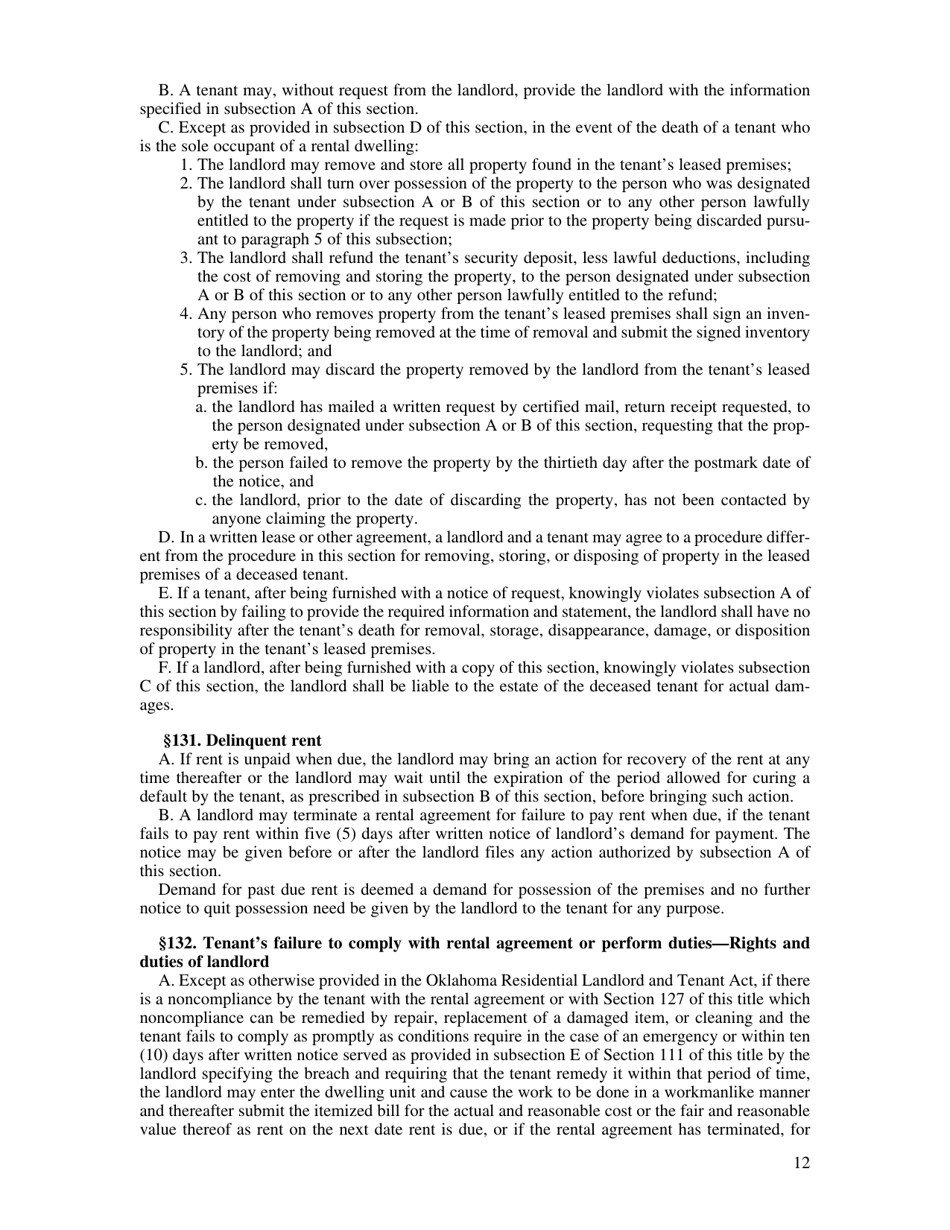 Non-residential / Residential Landlord and Tenant Acts - Oklahoma, Page 14