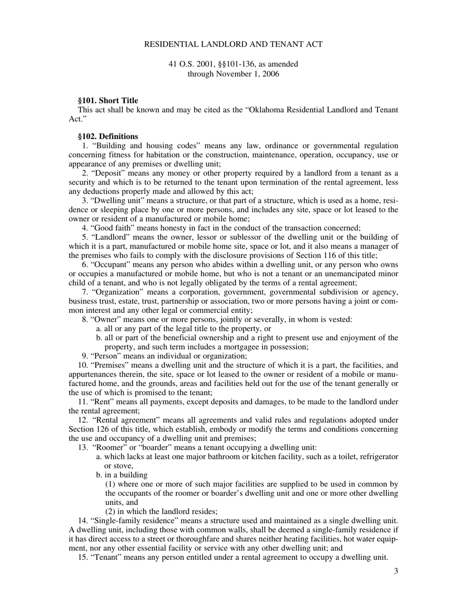 Non-residential / Residential Landlord and Tenant Acts - Oklahoma, Page 5