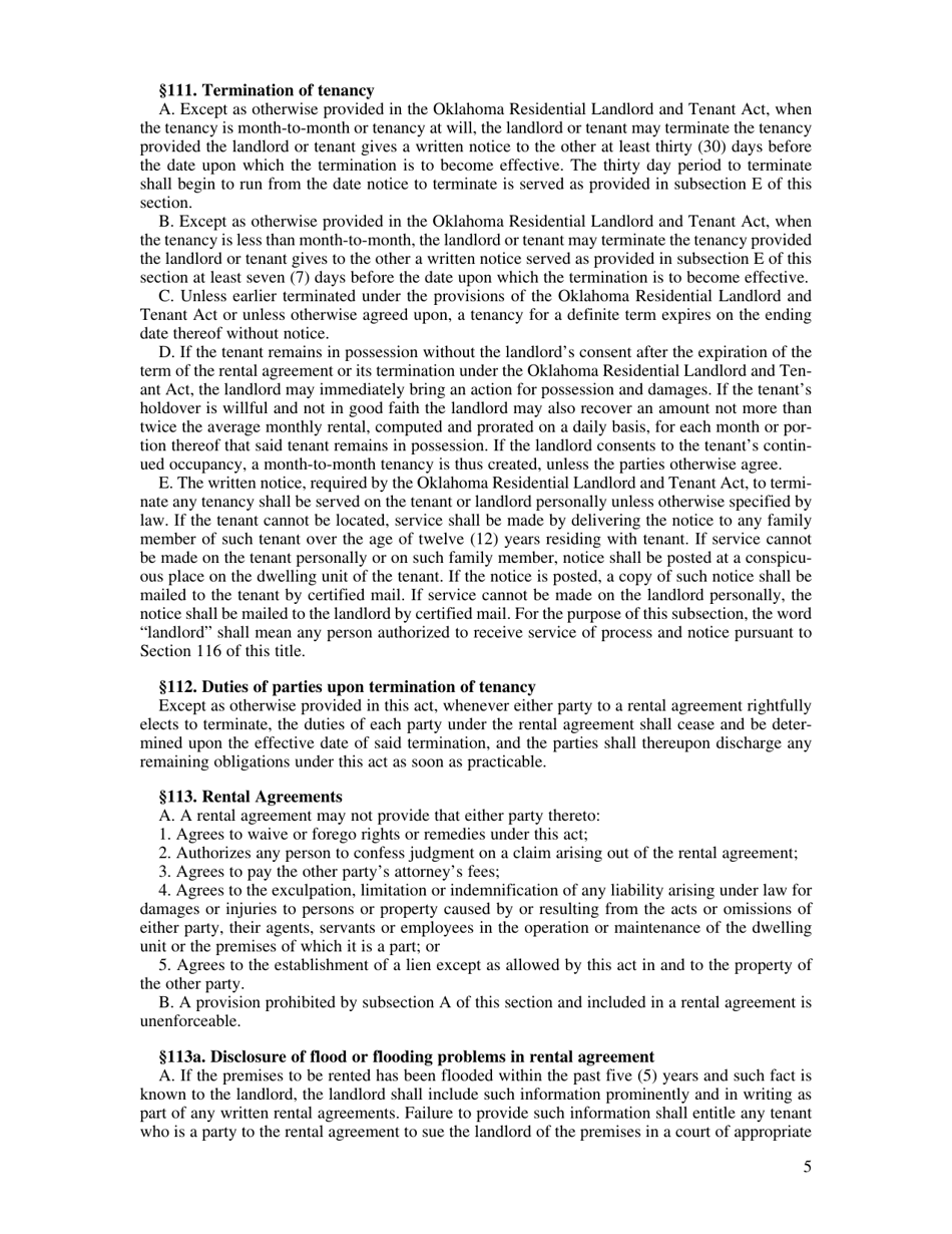 Non-residential / Residential Landlord and Tenant Acts - Oklahoma, Page 7