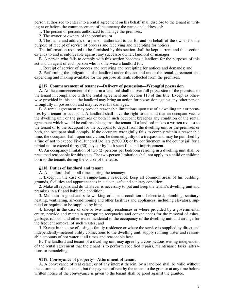 Non-residential / Residential Landlord and Tenant Acts - Oklahoma, Page 9
