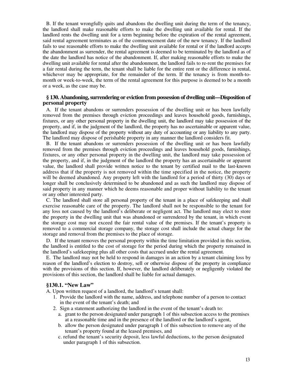 Non-residential / Residential Landlord and Tenant Acts - Oklahoma, Page 13