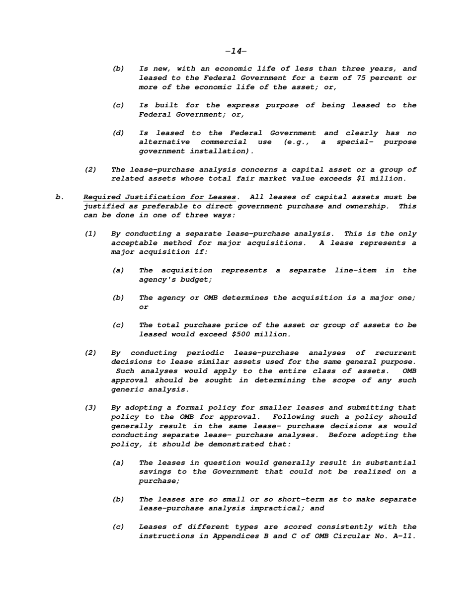 Circular a-94: Guidelines and Discount Rates for Benefit-Cost Analysis of Federal Programs, Page 14