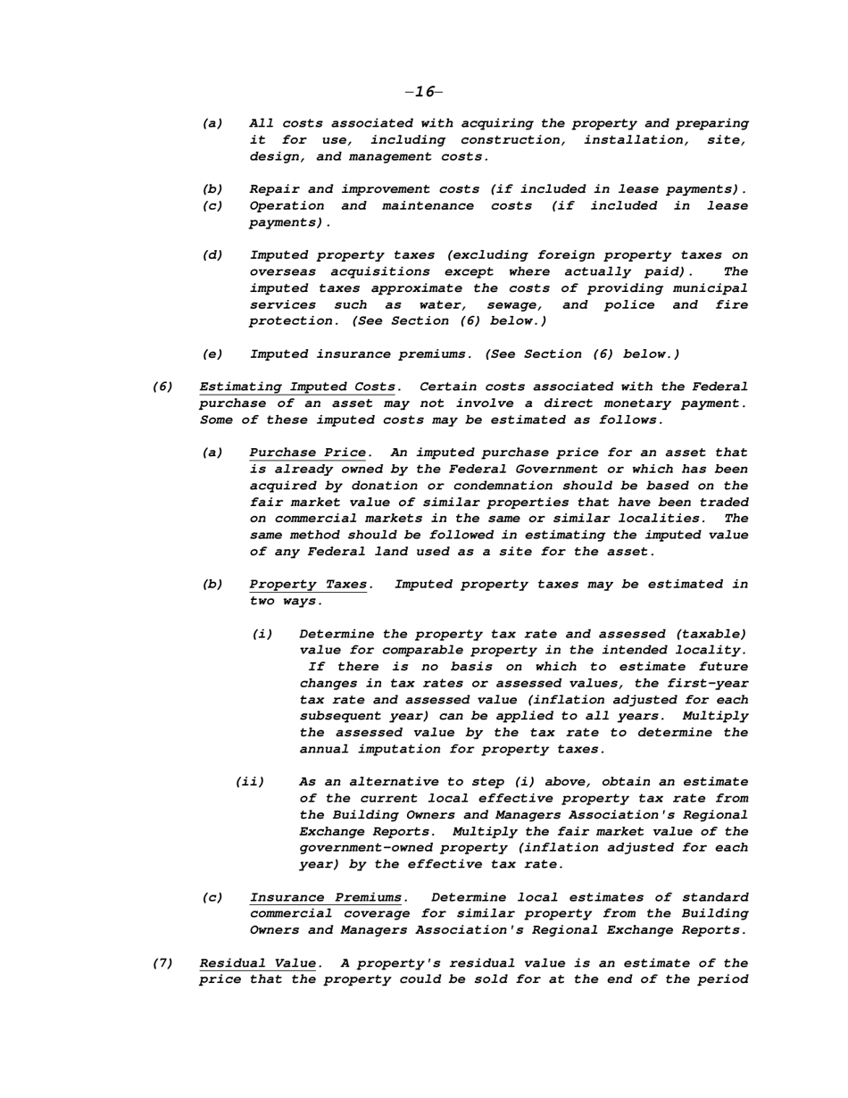 Circular a-94: Guidelines and Discount Rates for Benefit-Cost Analysis of Federal Programs, Page 16