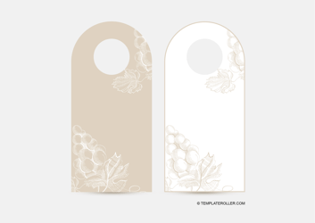 &quot;Wine Bottle Tag Template - Beige and White&quot;