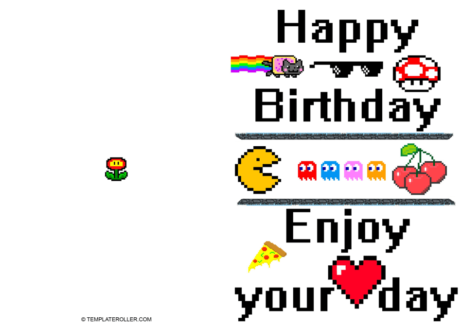 Birthday Card Template - Game, Page 1