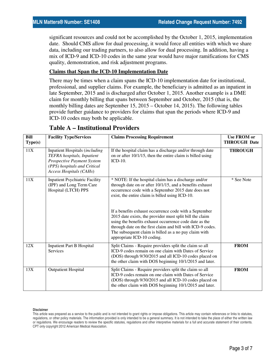 Guidance for Implementing International Classification of Diseases, 10th Edition (Icd-10) - a Re-issue of Mm7492, Page 3