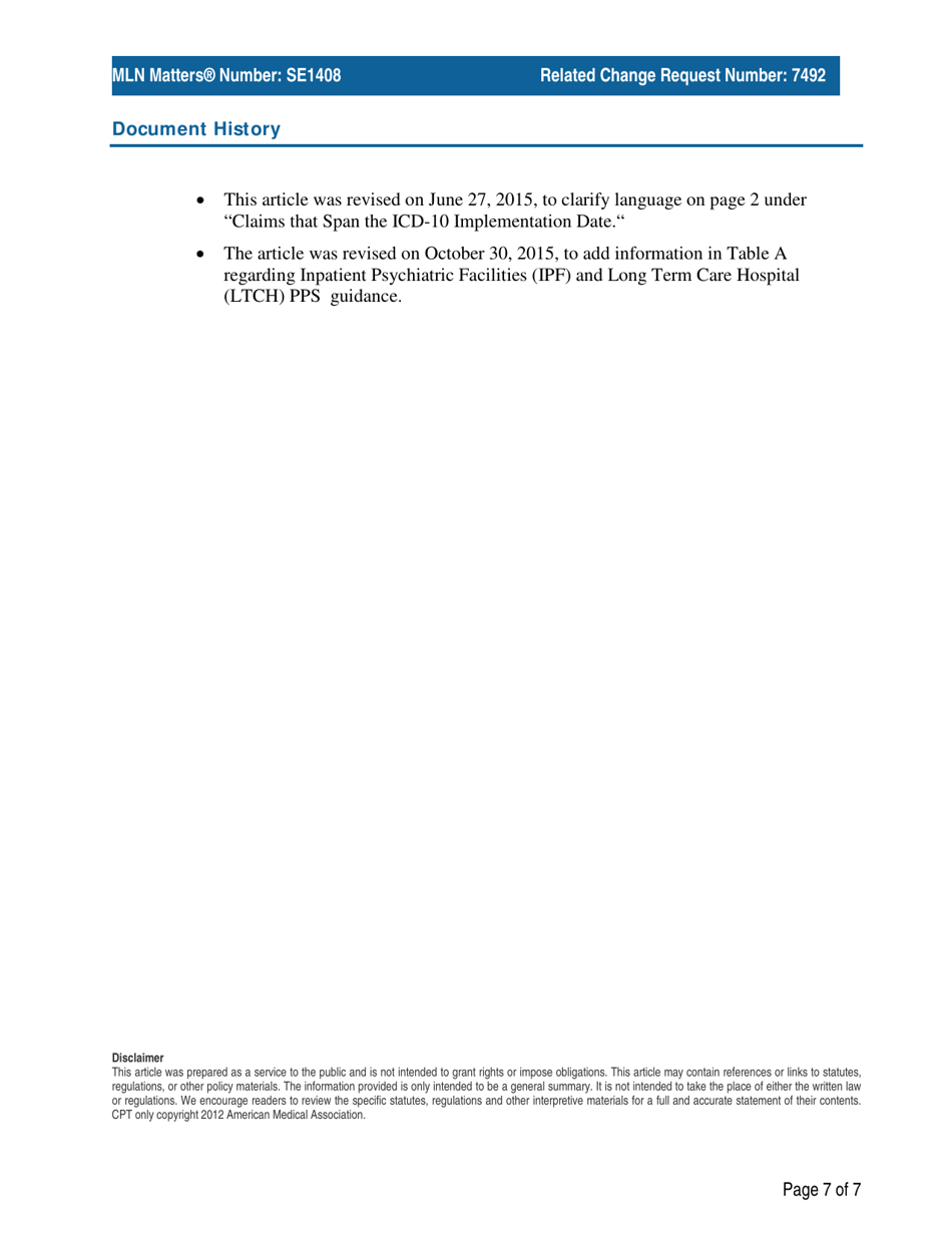 Guidance for Implementing International Classification of Diseases, 10th Edition (Icd-10) - a Re-issue of Mm7492, Page 7