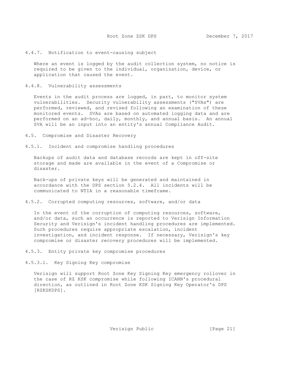 Dnssec Practice Statement for the Root Zone Zsk Operator - Internet Assigned Numbers Authority, Page 21