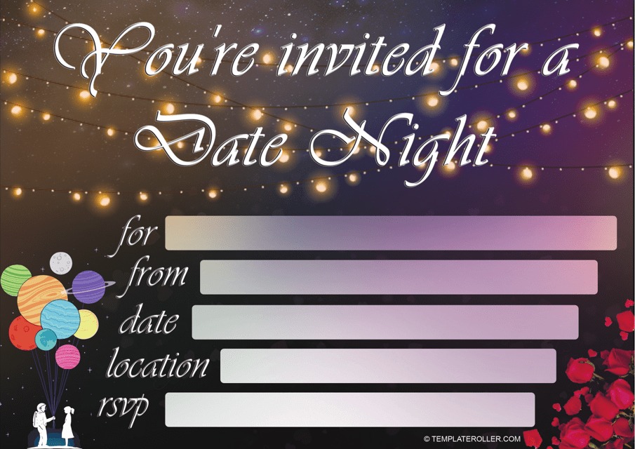 &quot;Date Night Invitation Template&quot; Download Pdf