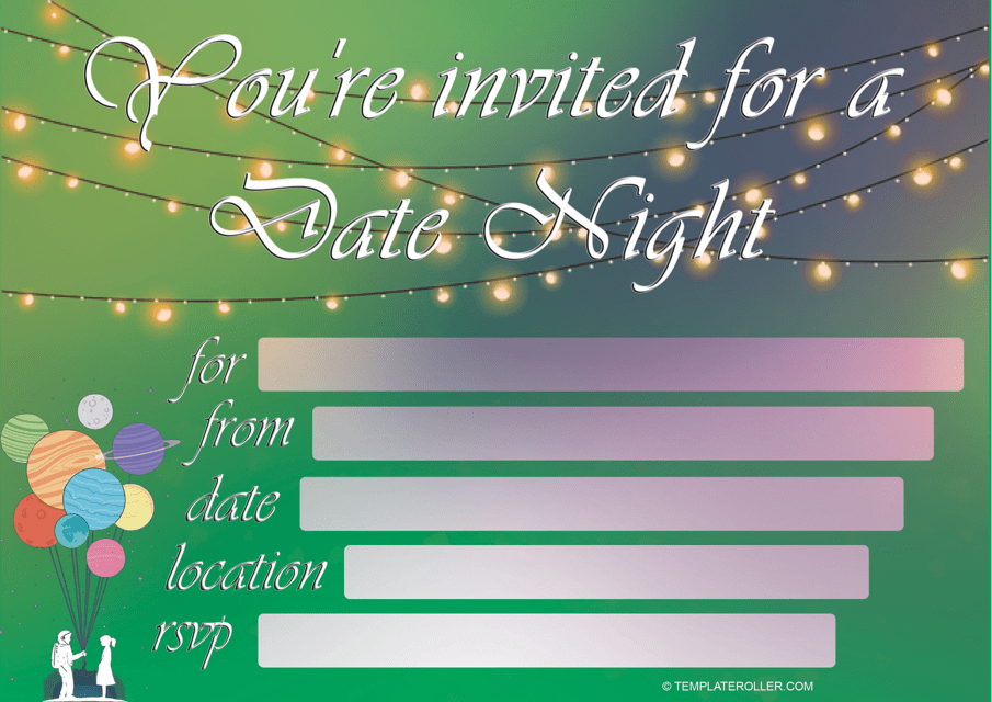 Date Night Invitation Template - Green