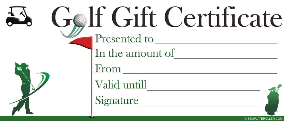 Golf Gift Certificate Template - White