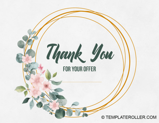 Document preview: Thank You Card Template - Flowers