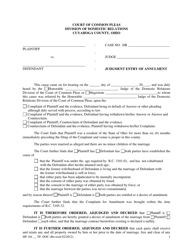 Document preview: Form H164 Judgment Entry of Annulment - Cuyahoga County, Ohio