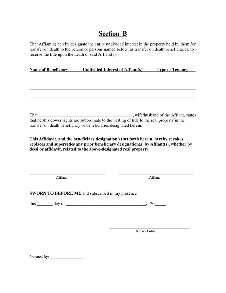 Cuyahoga County, Ohio Transfer on Death Designation Affidavit - Fill ...