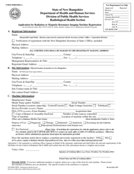 Form DHHS/RHS-A Application for Radiation or Magnetic Resonance Imaging Machine Registration - New Hampshire